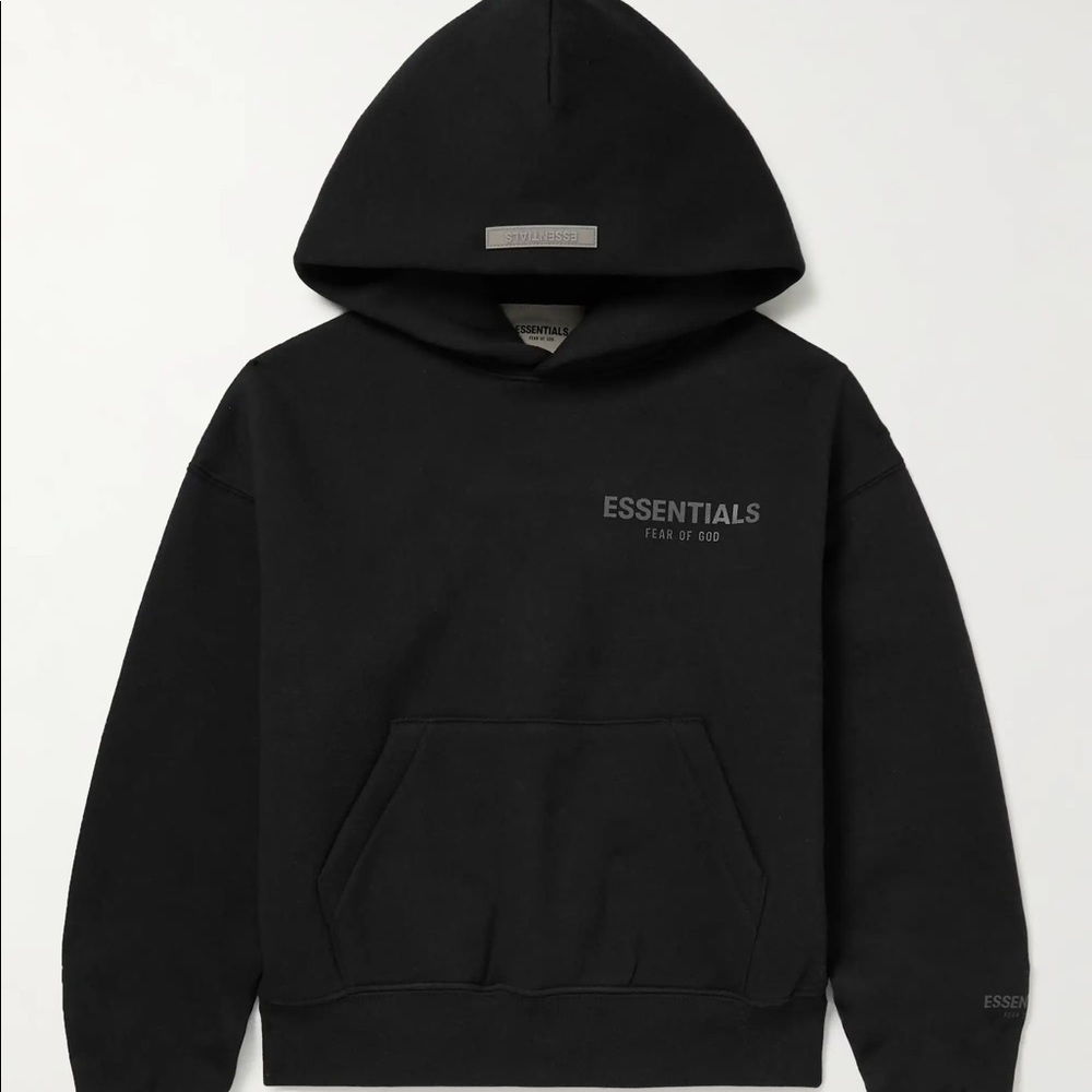 Black essential hoodie